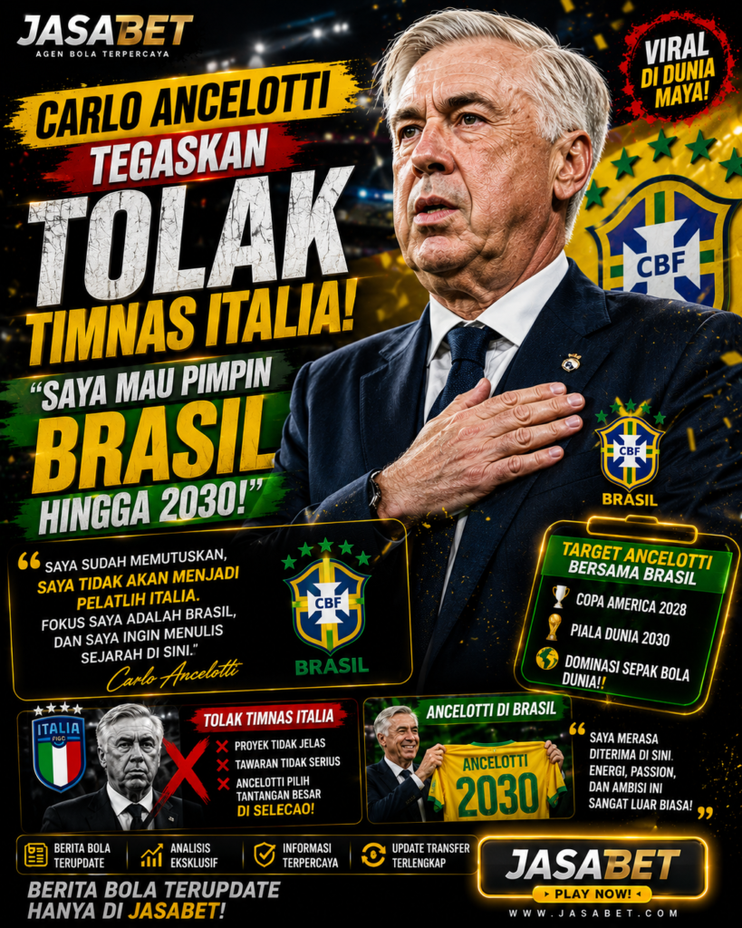 Carlo Ancelotti Tegaskan Tolak Timnas Italia, Mau Pimpin Brasil hingga 2030 5b71f7fd 53cb 42f4 8ef5 b9fee2a15f92